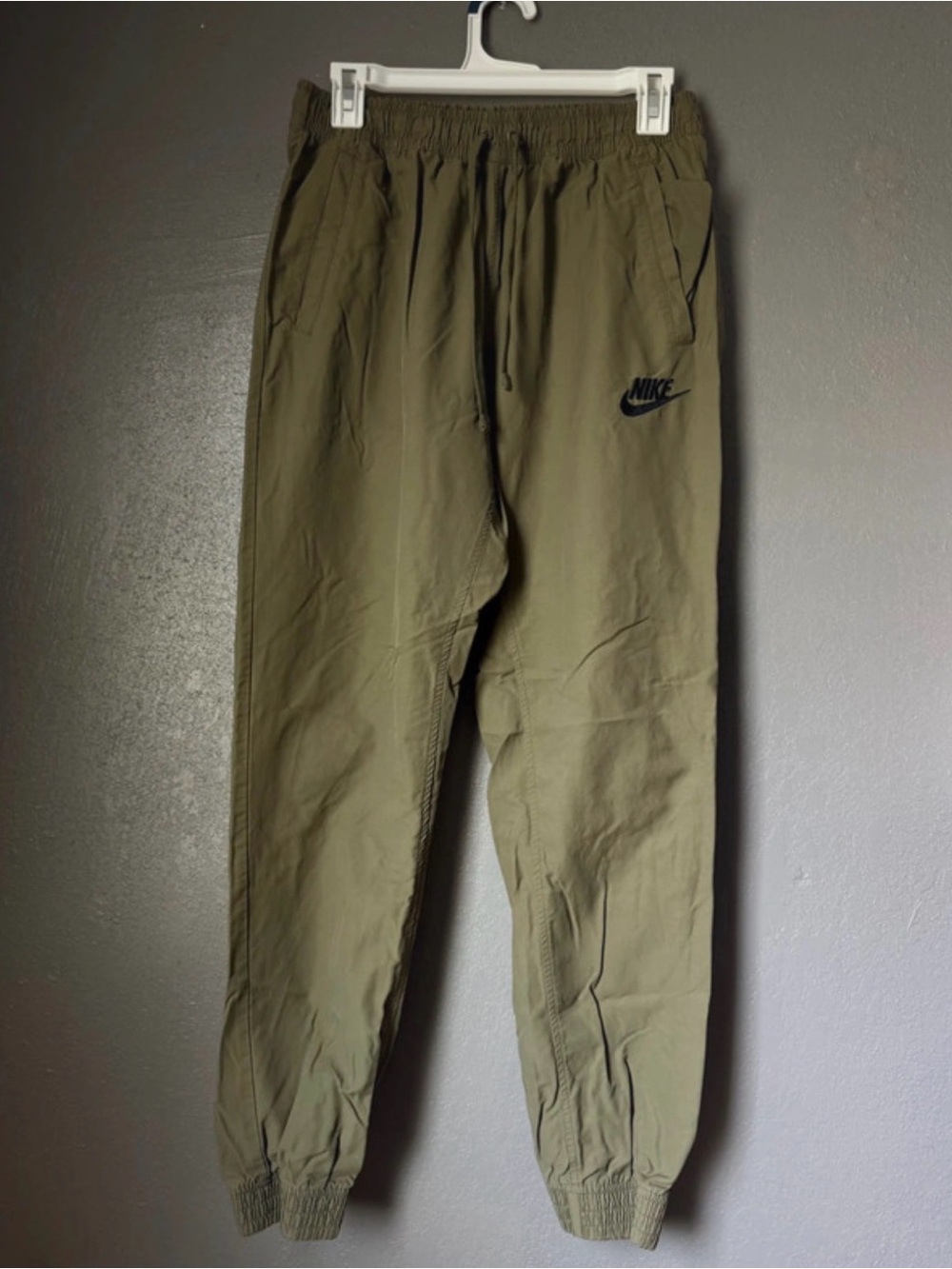 Nike Olive Green Men's Joggers with Elastic Waist